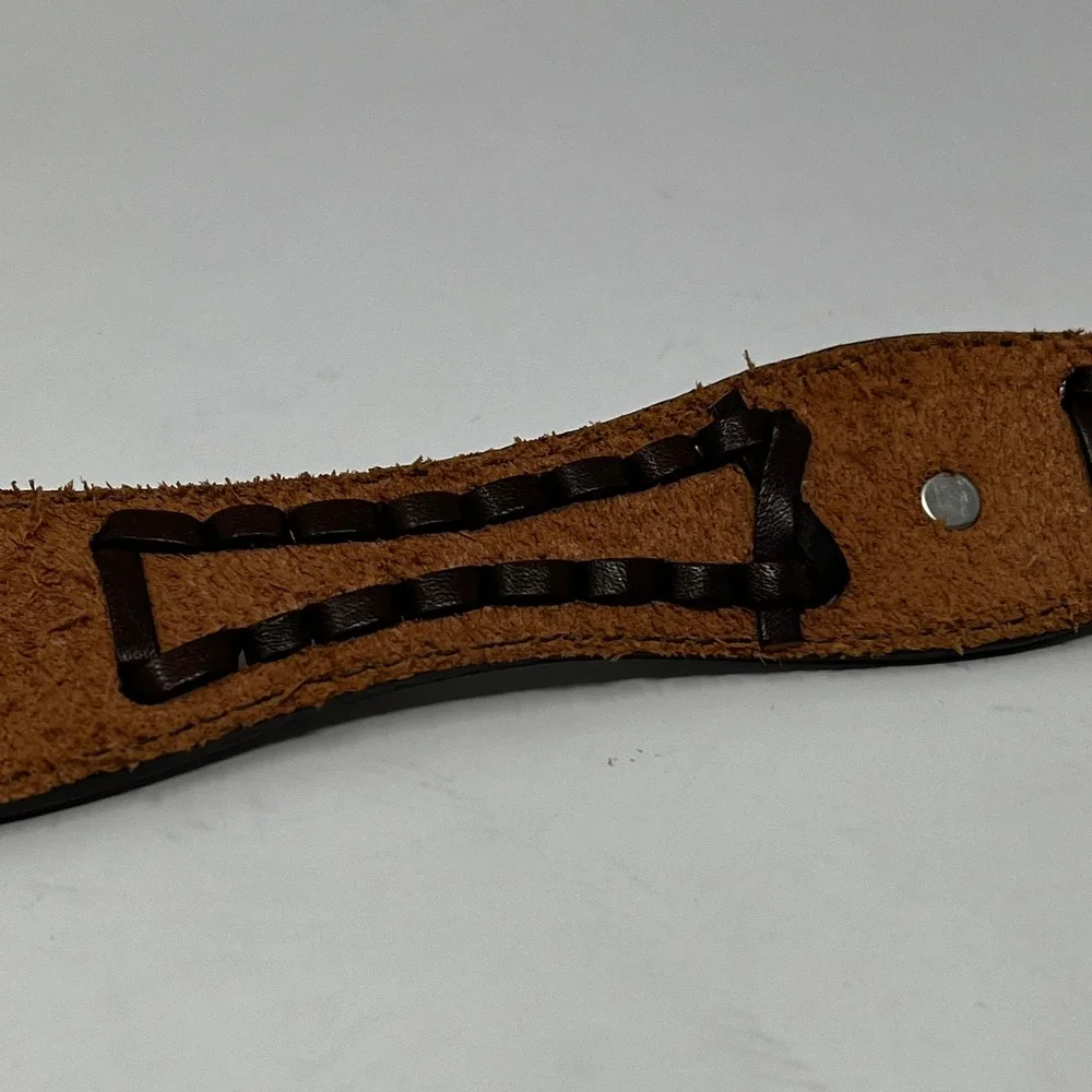 Vintage Justin Tooled Leather Western Belt Walking Liberty Half Dollar Coins 32